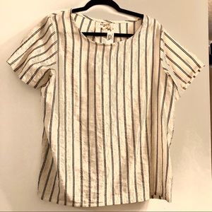 NWT Cream Striped Blouse World Market